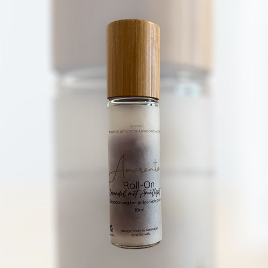 Roll-on mit ätherischem Lavendelöl und Amethyststeinen